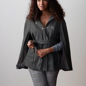 Mark & Graham Charlotte Gray Wool Cape NWT